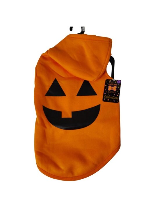 Buttons & Bones Other - Buttons and Bones Dog Size L Halloween Fleece Hoodie With Pumpkin Face Costume